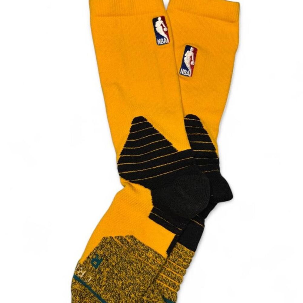 Stance NBA On-Court Crew Socks Men’s L 9-13 Yellow Black Basketball